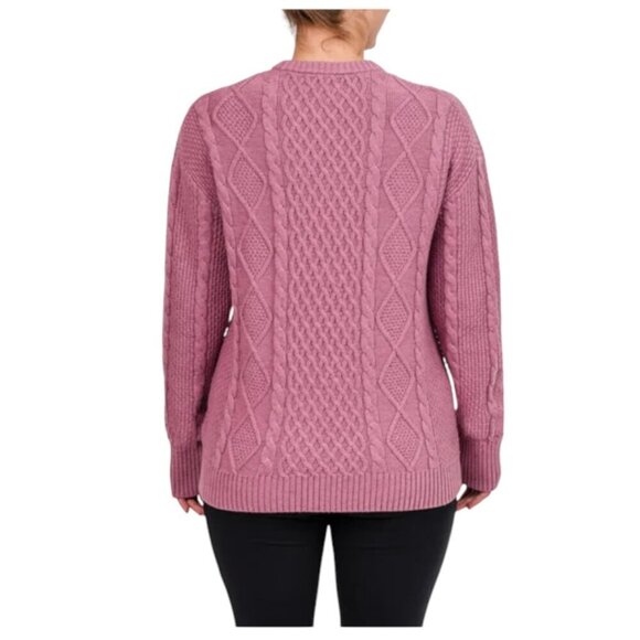 NEW Kersh Merino Wool Cable Knit Sweater | Pink - Picture 2 of 9
